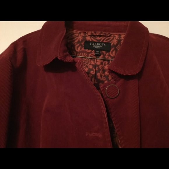 Talbots Corduroy Jacket Blazer Button Front 14W - Picture 3 of 4